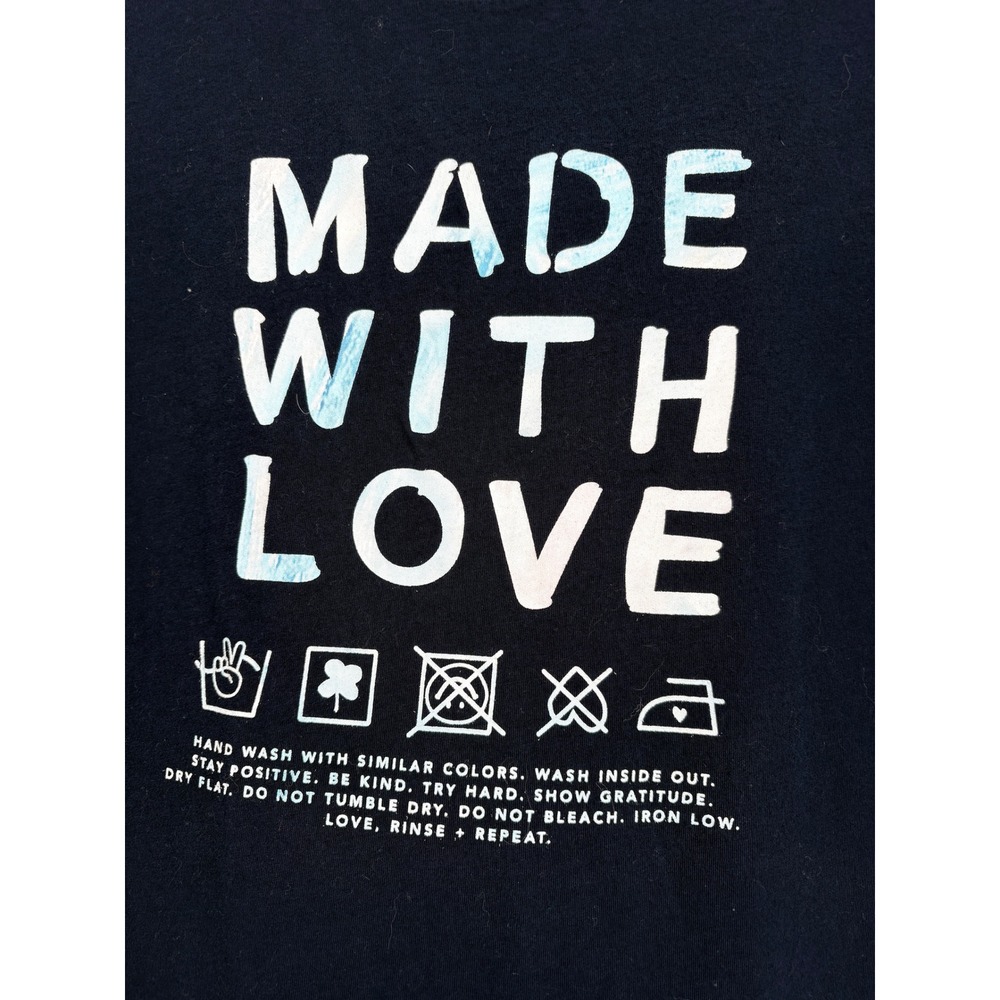 Kerri Rosenthal | Anthropologie Made With Love Graphic Tee Cotton Navy Blue M - Picture 5 of 11